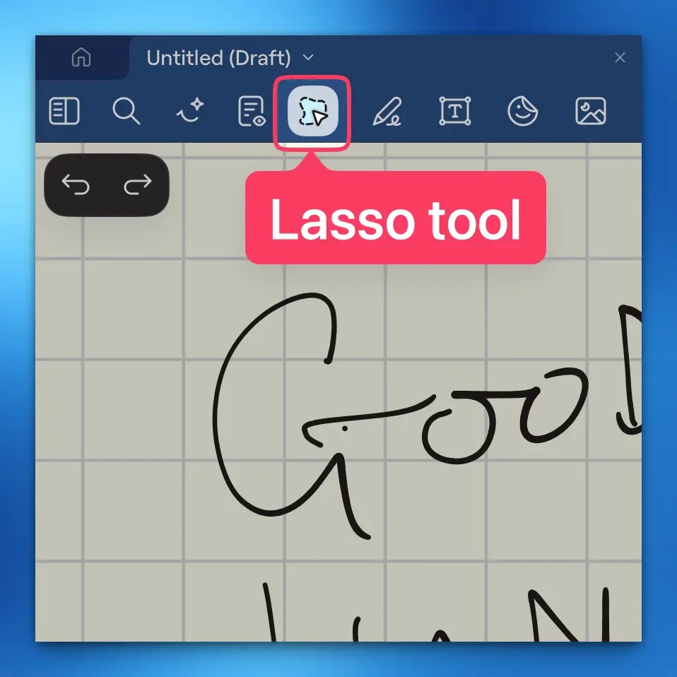 The lasso tool in note-taking apps