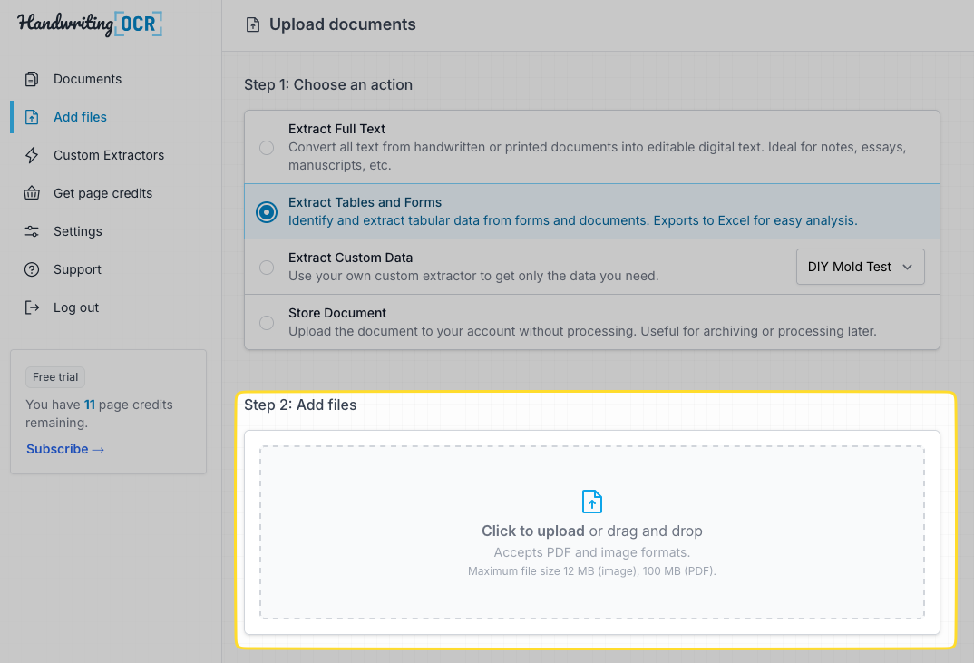 Step 2, drag or drop your PDF files onto this box.